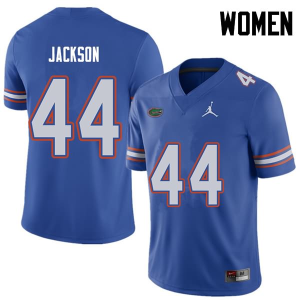 Women's NCAA Florida Gators Rayshad Jackson #44 Stitched Authentic Jordan Brand Royal College Football Jersey YZK5465SV